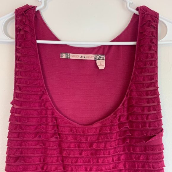 Chelsea & Violet Raspberry Tiered Ruffle Mini Dress - Picture 5 of 6